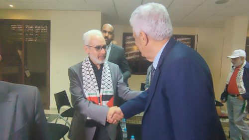 إلى السفير الفلسطيني بمعية مكونات المجتمع المدني الحاضرين.