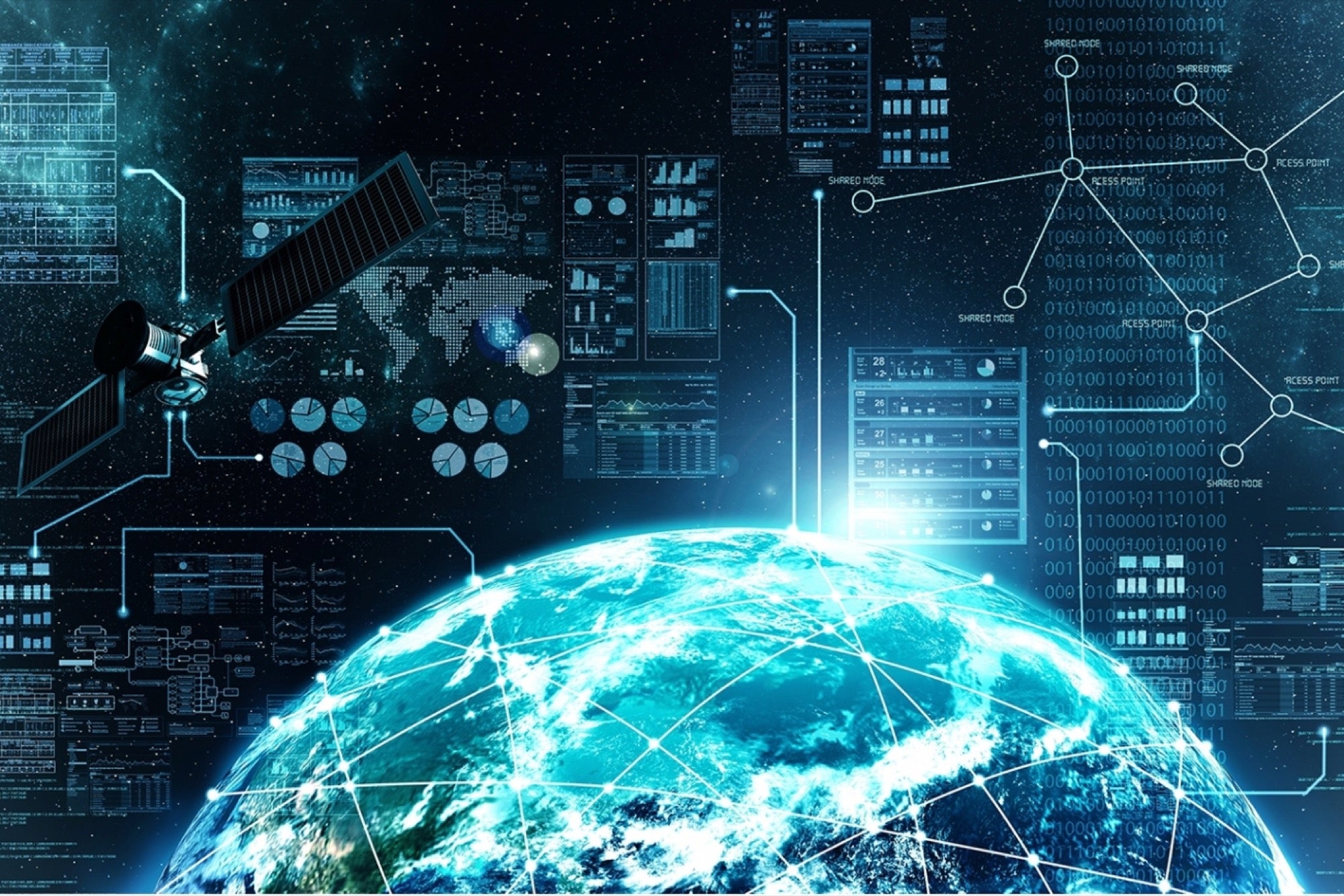 الصورة مركبة للأرض والتقنية