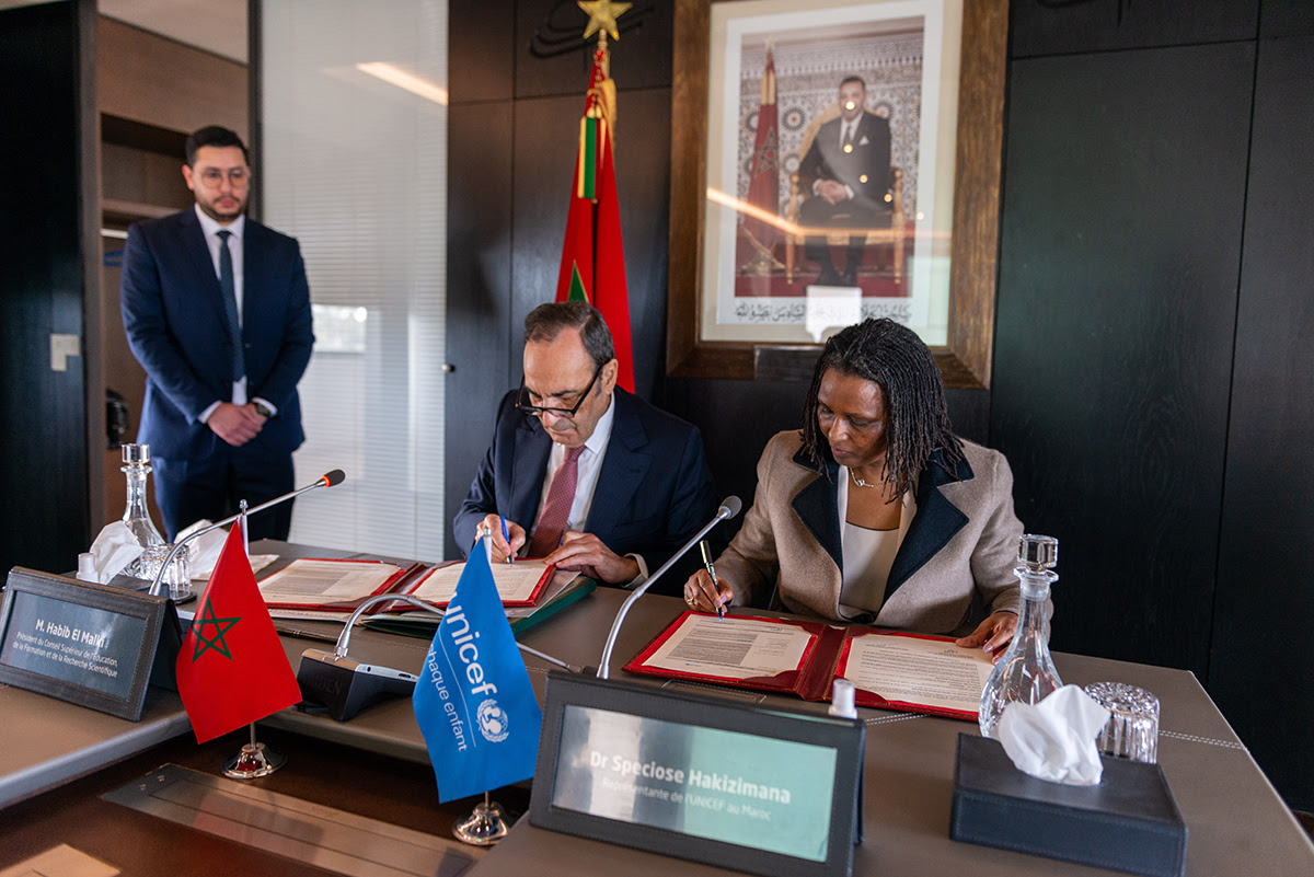 وقع المجلس الأعلى للتربية والتكوين والبحث العلمي ومنظمة اليونيسيف بالمغرب اتفاقية تعاون تهدف إلى تقييم السياسات والبرامج العمومية في مجال الت