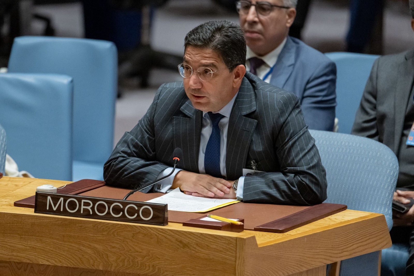 أكد ناصر بوريطة، وزير الشؤون الخارجية والتعاون الإفريقي والمغاربة المقيمين بالخارج، أنه لا مكان لتقرير المصير عبر الاستفتاء في قرار مجلس ال